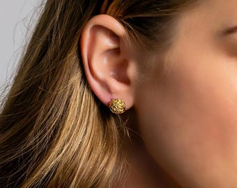 Handmade 14k Gold Filled Love Knot Stud Earrings