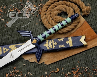 CUSTOM Hand geschmiedet Edelstahl Die LEGENDE von ZELDA Full Tang Skyward Link Master Schwert mit Scheide, Geschenk für Ihn, Weihnachtsgeschenk