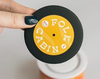 Folk Cabin Vinyl Record Magnet