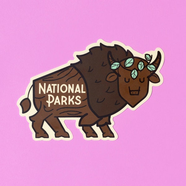 Queen Bison National Park Vinyl Sticker