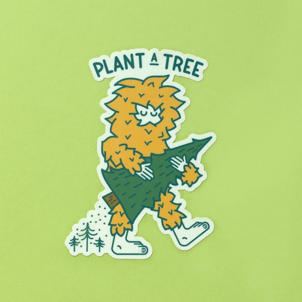 Plant a Tree Sasquatch vinyl sticker