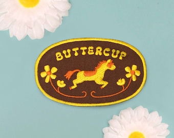 Buttercup Horse Patch - Embroidered Felt Instant Stick Patch