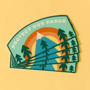 Protect our Parks Rainbow Forest Vinyl Sticker