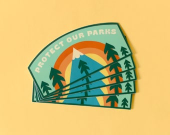 Protect our Parks Rainbow Forest Vinyl Sticker