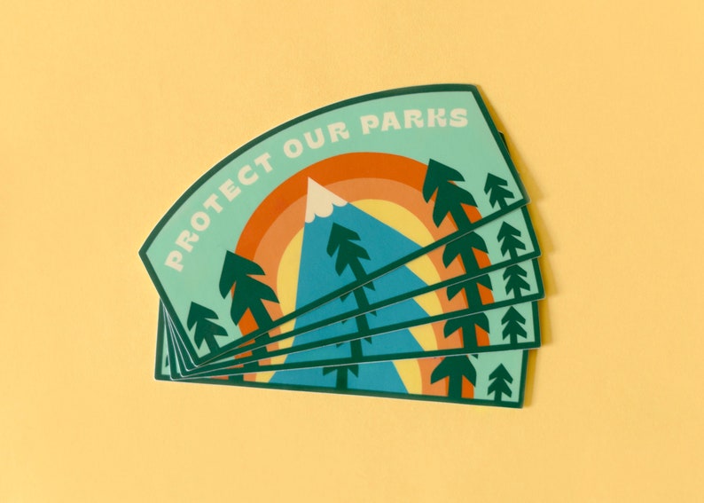 Protect our Parks Rainbow Forest Vinyl Sticker image 1