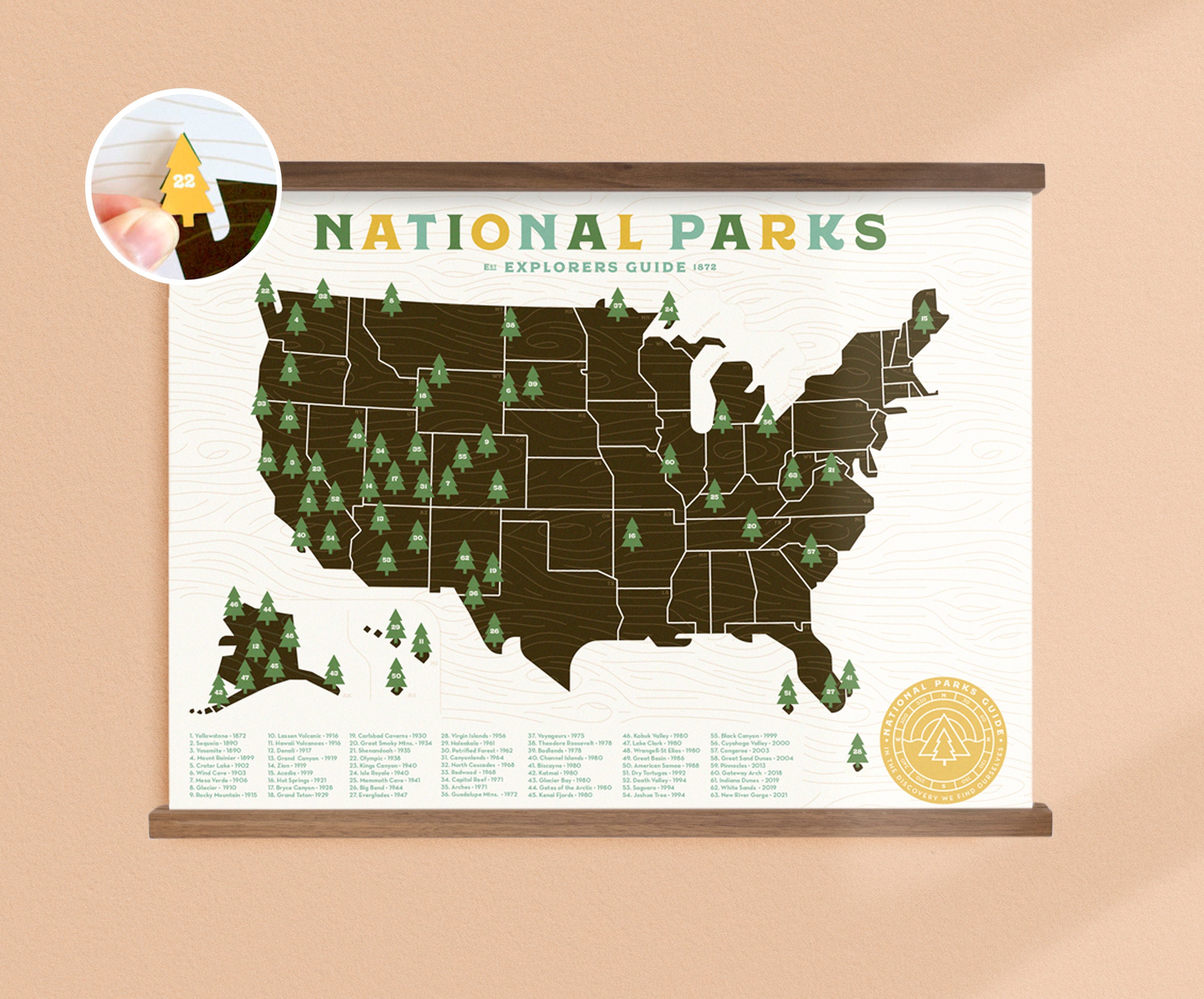 National Parks Bucket List Scratch Poster Scratch off Print United States  National Parks Gift RV Travel Family Gift 