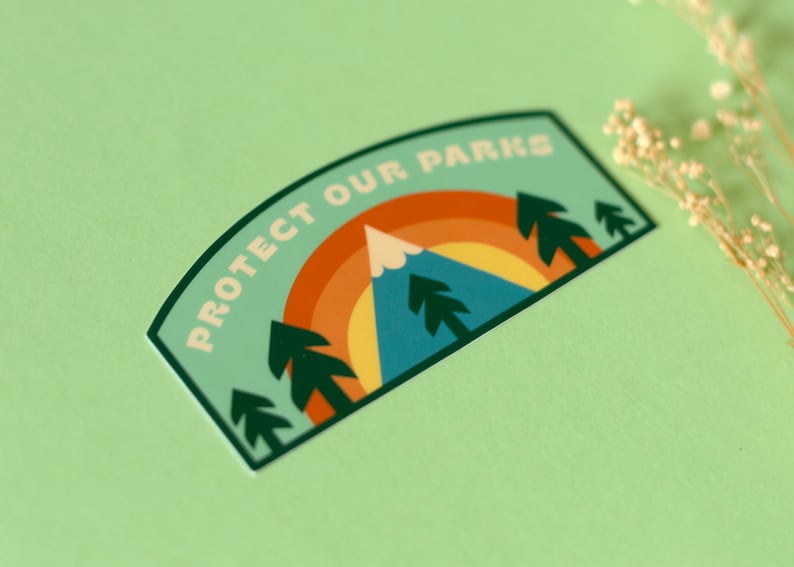 Protect our Parks Rainbow Forest Vinyl Sticker image 2