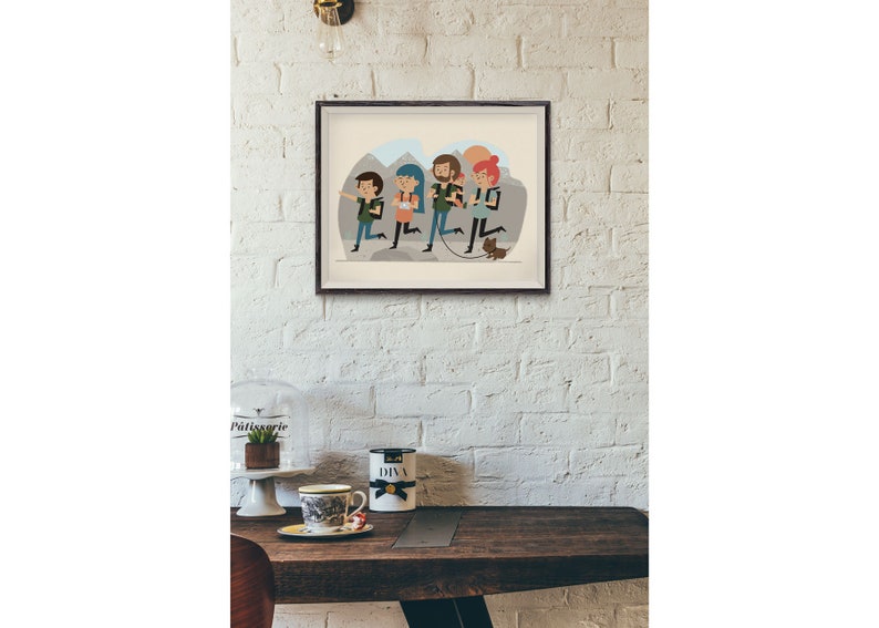 Custom Modern Family Illustration Art Print image 2