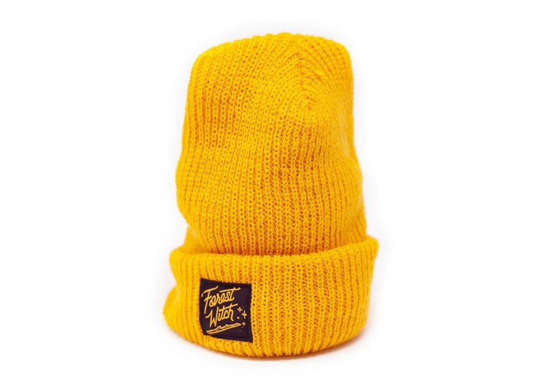 Mustard Yellow Forest Witch Knit Beanie image 9
