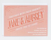 Wedding Invitation - Sherbert Lettering Invite set