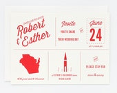 Wedding Invitation - Custom State and Symbol Wedding Invitation set