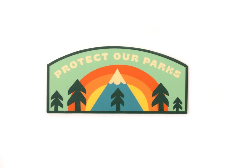 Protect our Parks Rainbow Forest Vinyl Sticker image 3