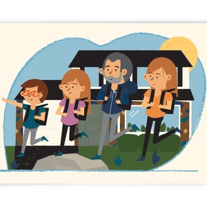 Custom Modern Family Illustration Art Print image 3