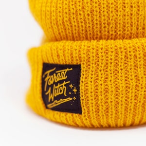 Mustard Yellow Forest Witch Knit Beanie image 7