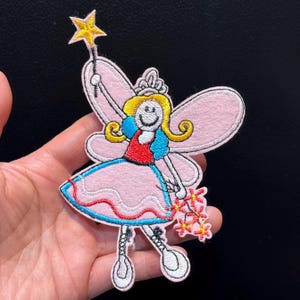Fairy Iron on Patch 5.5&quot; Fairy Patch Princess Patch Princess Iron on Patch Fairy Badge Embroidered Fairy Patch