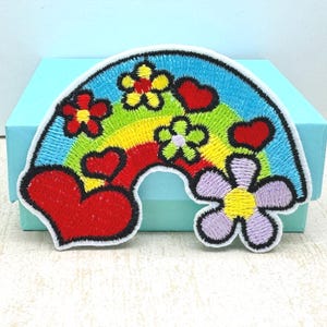 Rainbow Iron on Patch 3.4" Rainbow Applique Rainbow Patch Embroidery Rainbow Patch