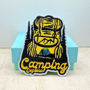 Patch de acampamento Explore Patch de caminhada Patch termocolante Patch de acampamento Patch de câmera Patch de barraca de camping Patch de botas de caminhada Patch de urso Patch Gone Wild