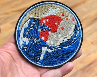 Ocean Wave Iron on Patch Wave Patch Wave Badge Embroidery Wave Patch