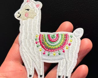 Alpaca Iron on Patch 3.5" Alpaca  Embroidery Iron On Patch Animal Patch