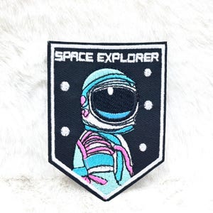 Space Explorer Iron on Patch 3.5" Embroidered Space explorer Patch Astronaut Iron on Patch Astronaut patch