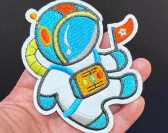 Parche termoadhesivo de explorador espacial de 3,9" Parche bordado de explorador espacial Parche termoadhesivo de astronauta Parche de astronauta Parche termoadhesivo para niño o parche para coser