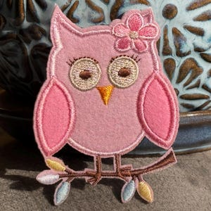 Cute Owl Iron on Patch 2.7&quot; Embroidered Owl Patch Girl Patch Costume Iron on Patch Lucky Owl Patch Baby Patch