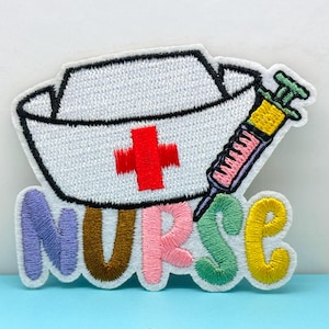 Nurse Iron on Patch 2.8" Nurse Embroidered Patch Nurse Applique Nurse Badge Medical Element Patch