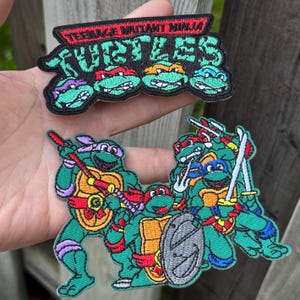 Grote Ninja Turtle opstrijkbare patch 4"+ geborduurde Ninja Turtle-appliqué Ninja Turtle-patch Ninja Turtle-badge