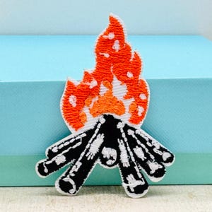 Fire Flame Iron on Patch 2.1&quot; Fire Flame Patch Fire Flame Badge Embroidery Flame Applique