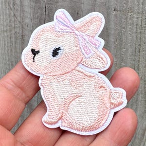 Baby Bunny Iron on Patch 2.44&quot; Full Embroidered Baby Bunny Patch