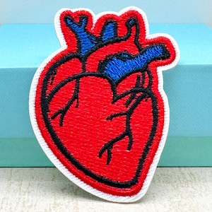 Heart Iron on Patch 2.5&quot; Embroidered Heart Patch Medical Element Patch