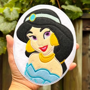 Large Jasmine Iron on Patch 7" Embroidered Princess Patch Girl Patch Halloween Costume Patch Jasmine Patch Cartoon Patch