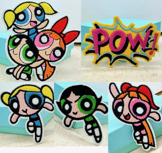FULL Embroidered Powerpuff Girl Iron on Patch Power Iron on Patch Halloween Costume Patch
