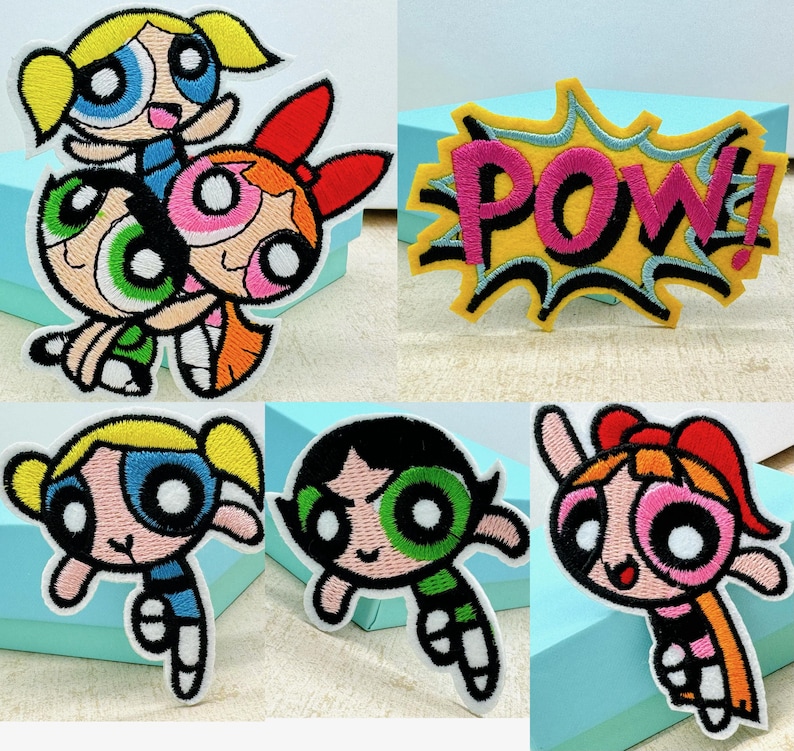 VOLLEDIGE geborduurde Powerpuff Girl-strijkijzerpatch Power-strijkijzerpatch Halloween-kostuumpatch One of each