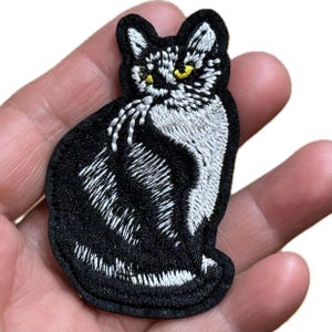 Cat Iron on Patch 2.6&quot; Halloween Iron on Patch Embroidered Halloween Patch