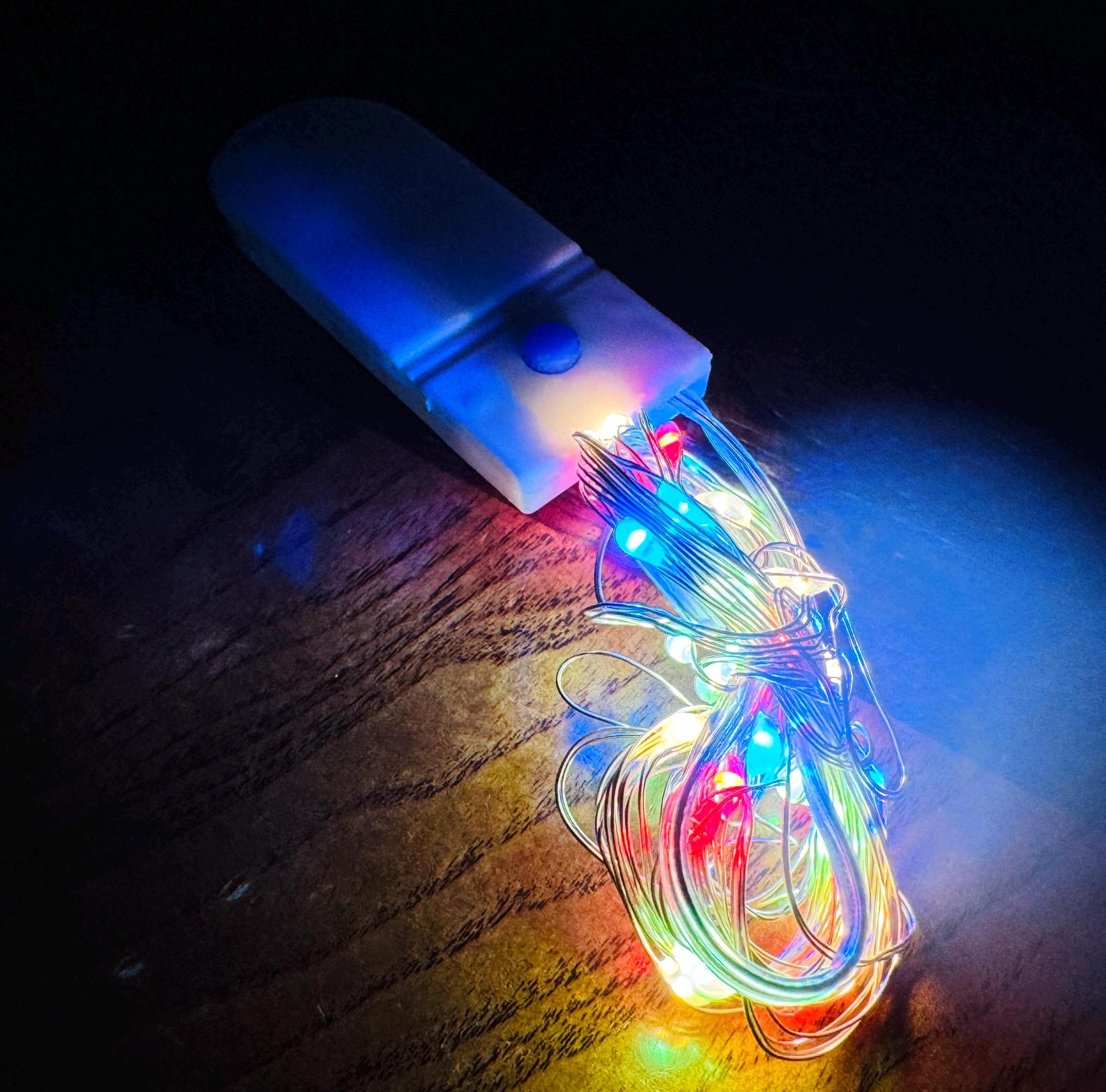 Lumières miniatures pour maison de poupée - 1 m ou 2 m - (Lumières LED miniatures pour maison de poupée de Noël blanc chaud) - B14A