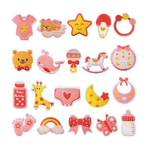 Set of 20 Baby Iron on Patch Embroidered Baby Patch Baby Girl patch Baby Boy Patch Baby Shower Patch