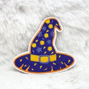 Witch Hat Iron on Patch 2.6" Embroidery Witch Hat Patch Witch Patch Halloween Patch Halloween Witch Patch Teacher's Life