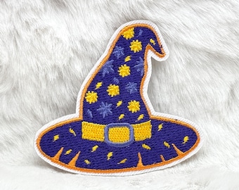 Witch Hat Iron on Patch 2.6" Embroidery Witch Hat Patch Witch Patch Halloween Patch Halloween Witch Patch Teacher's Life