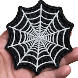 Spider Web Iron on Patch 3.2&quot; Halloween Iron on Patch Embroidered Halloween Patch