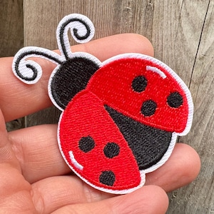 Ladybug Iron on Patch 2.3&quot; Full Embroidered Ladybug Patch Ladybug Applique Insect Patch