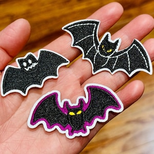 Halloween Bat Iron on Patch Full Embroidery Bat Patch Spider Applique