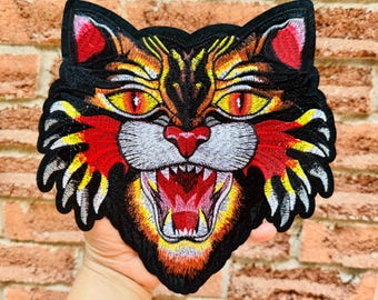 Large 8.2" Leopard Embroidered Iron Patch Leopard Iron Patch Leopard Patch