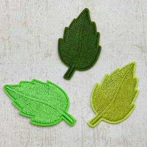 Pack of 2 Leaves Iron on Patch 2.1&quot; Embroidered Leaf Patch Leaf Applique