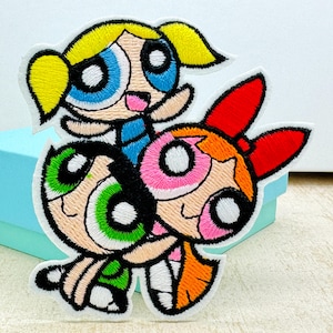 VOLLEDIGE geborduurde Powerpuff Girl-strijkijzerpatch Power-strijkijzerpatch Halloween-kostuumpatch