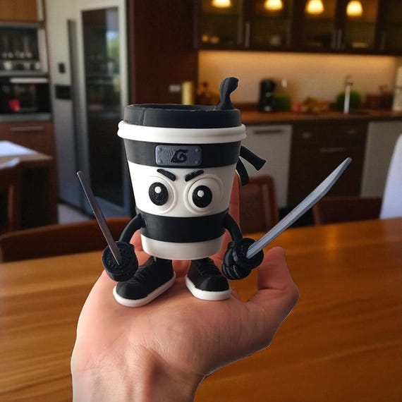 カプチーノアサシーノミームフィギュア - 3Dプリントされた関節式