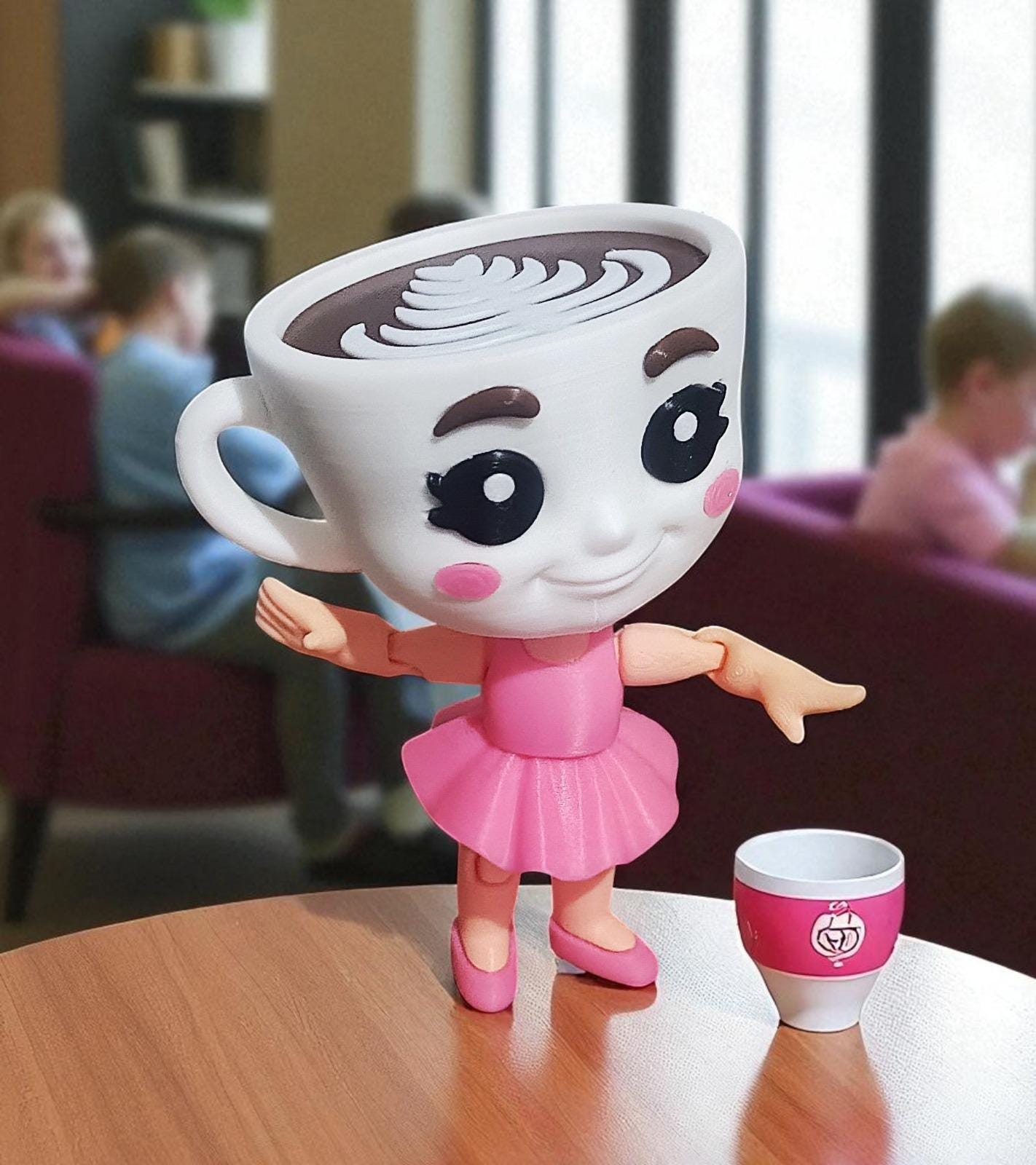 Ballerina Cappuccino Meme Figurine – 3D Printed Coffee Articulated