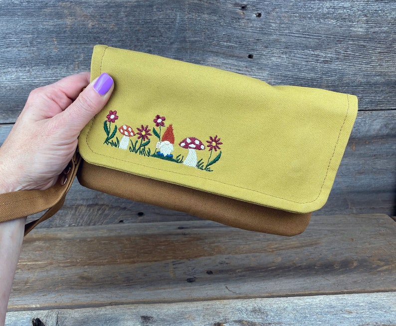 Wristlet Toadstool Coin Purse Gnomes and Mushroom Wallet Cell Phone Pouch Notions Pouch Zip Wallet Wristlet Travel image 6