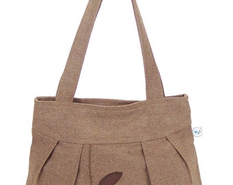 Shoulder Bag - Leaves Purse - Brown Neutral Work Purse Travel Bag Woman's Purse