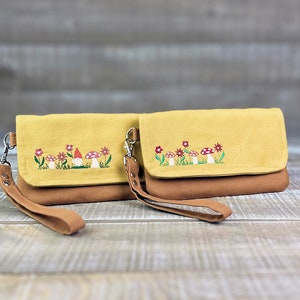 Wristlet Toadstool Coin Purse Gnomes and Mushroom Wallet Cell Phone Pouch Notions Pouch Zip Wallet Wristlet Travel image 1